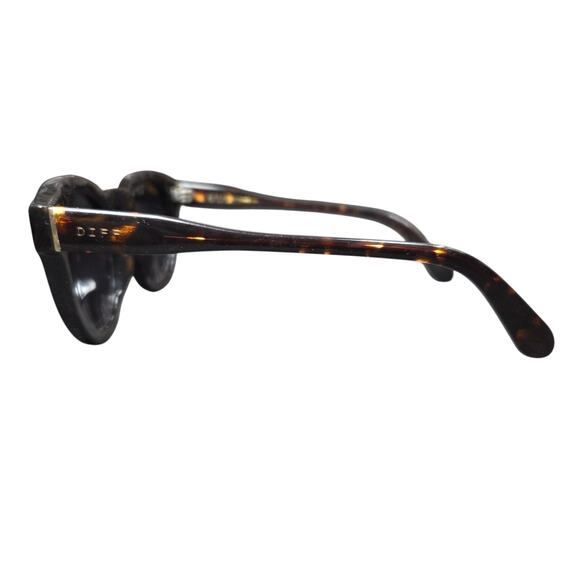 DIFF EYEWEAR DIME 2 Brown Tortoise Plastic Round‎ Sunglasses - Picture 2 of 9